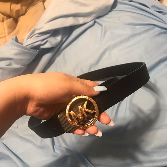 black and gold mk belt